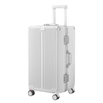 High-capacity travel suitcase with a shock-resistant aluminum frame.